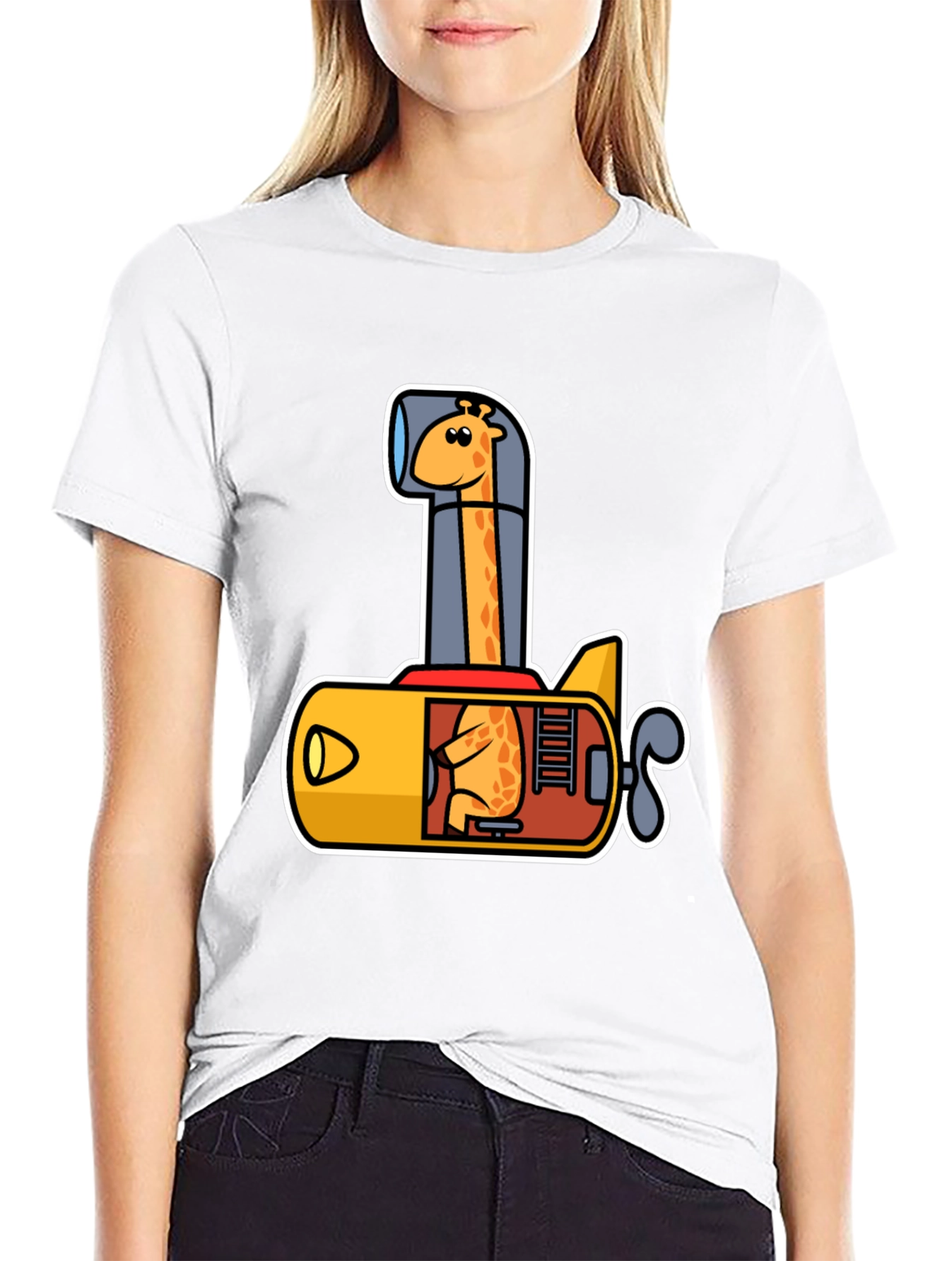 Giraffe Submarine Graphic Tee - Fun & Unique Design