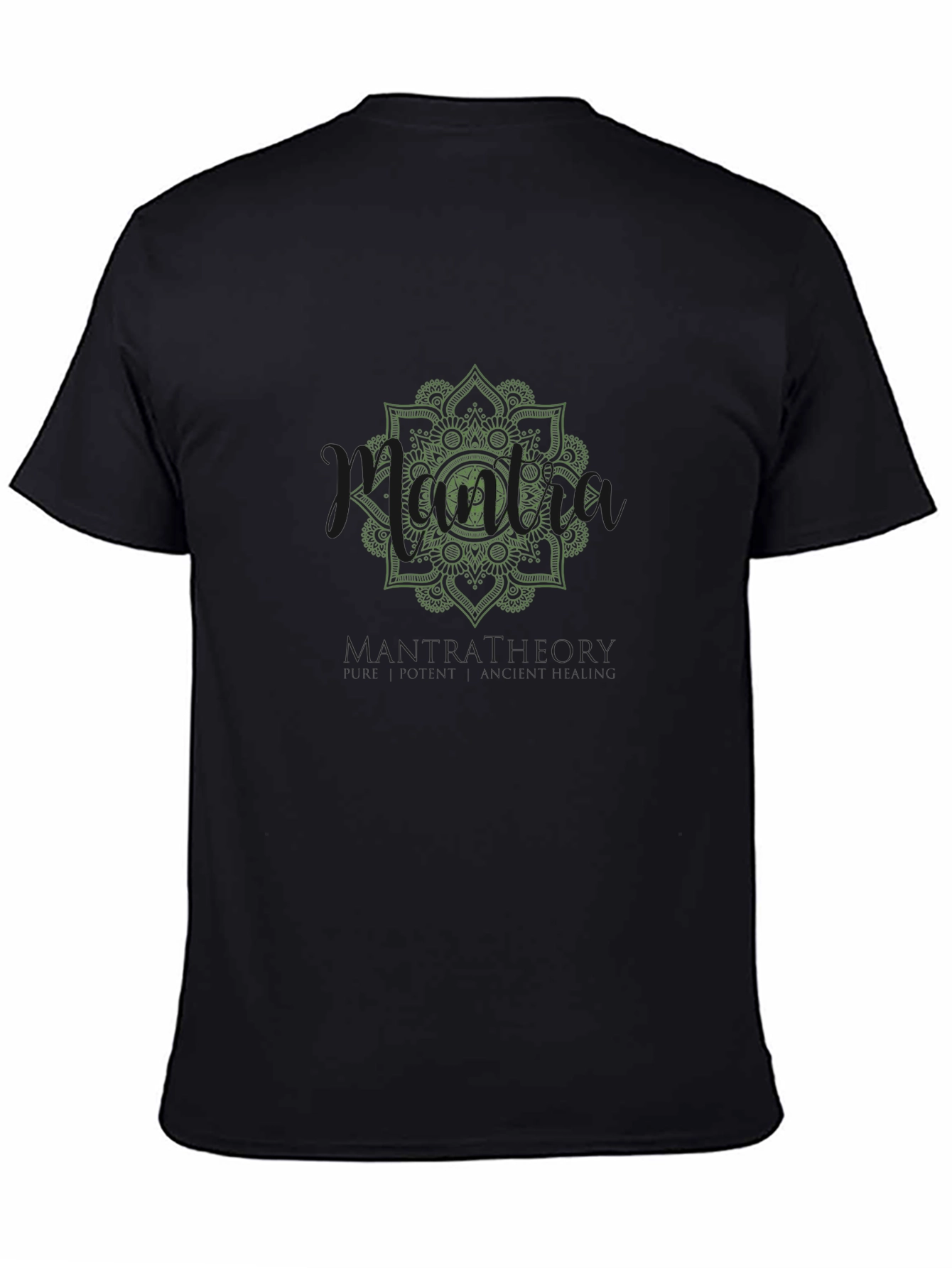 Mens Black Graphic Tee - Mandala of Glory