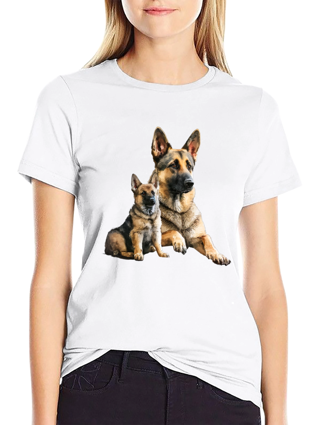German Shepherd Dog Graphic Tee - Black