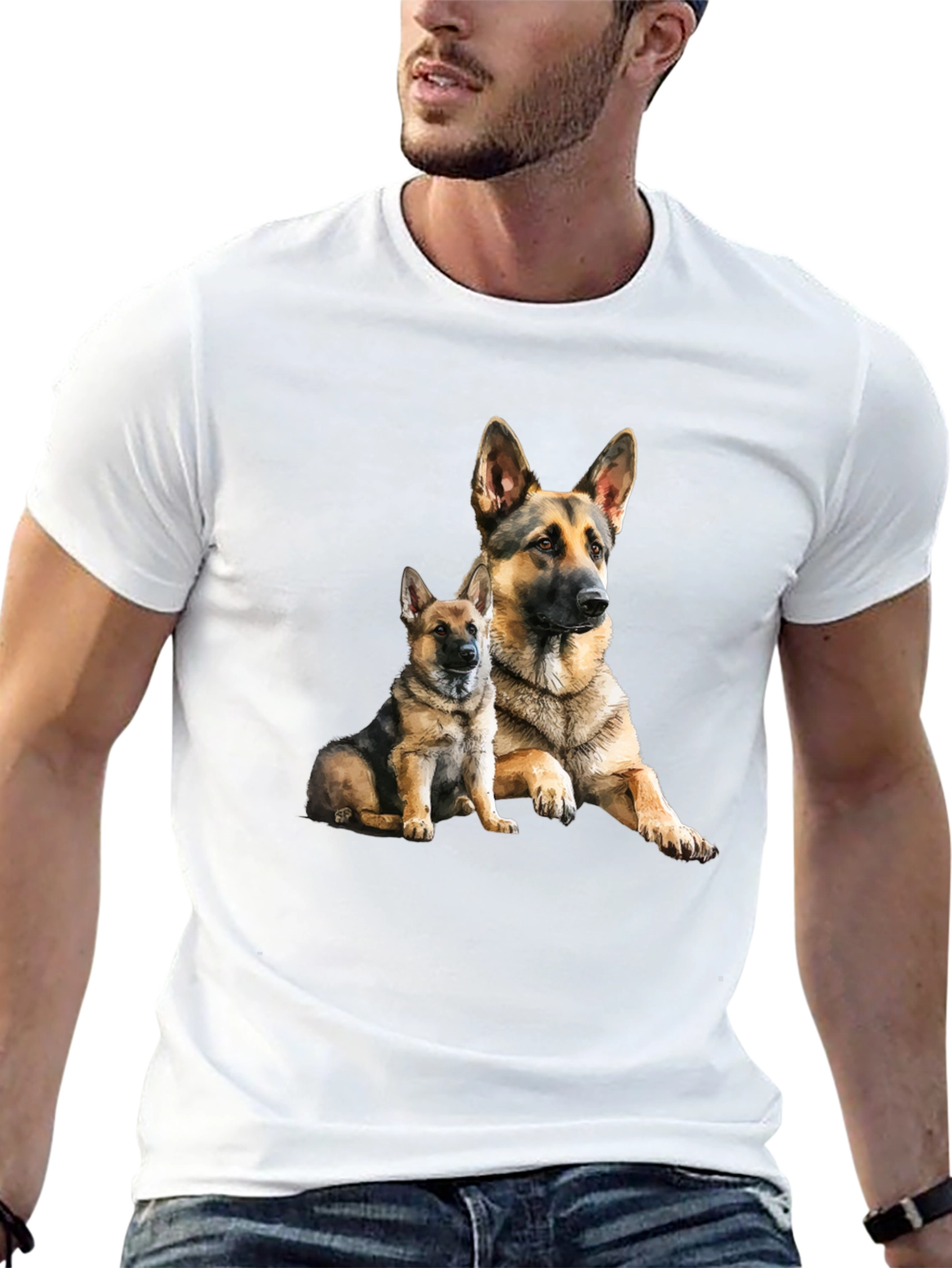 German Shepherd Dog Graphic Tee - Black