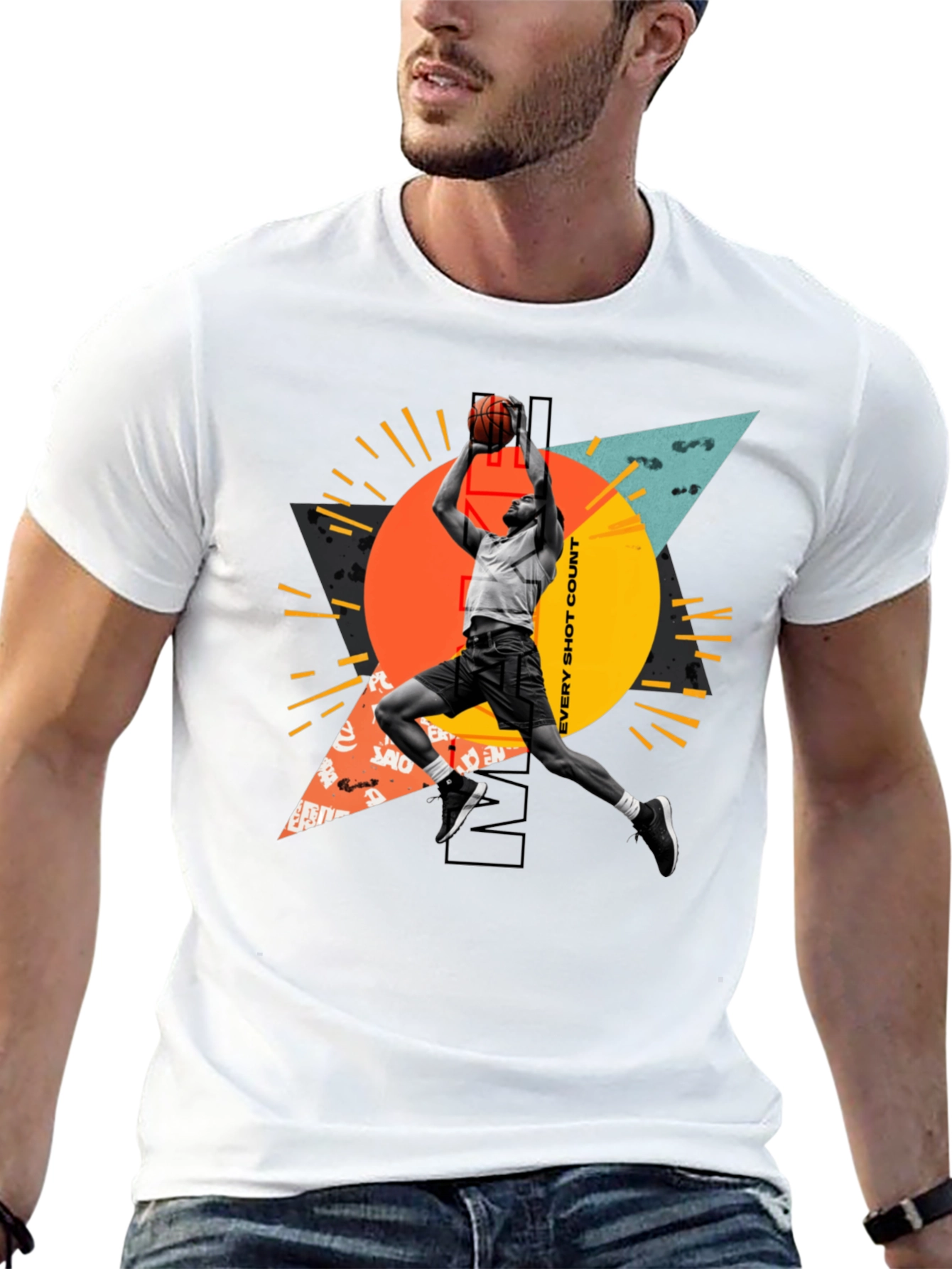 Basketball Player Graphic T-Shirt - Every Shot Counts