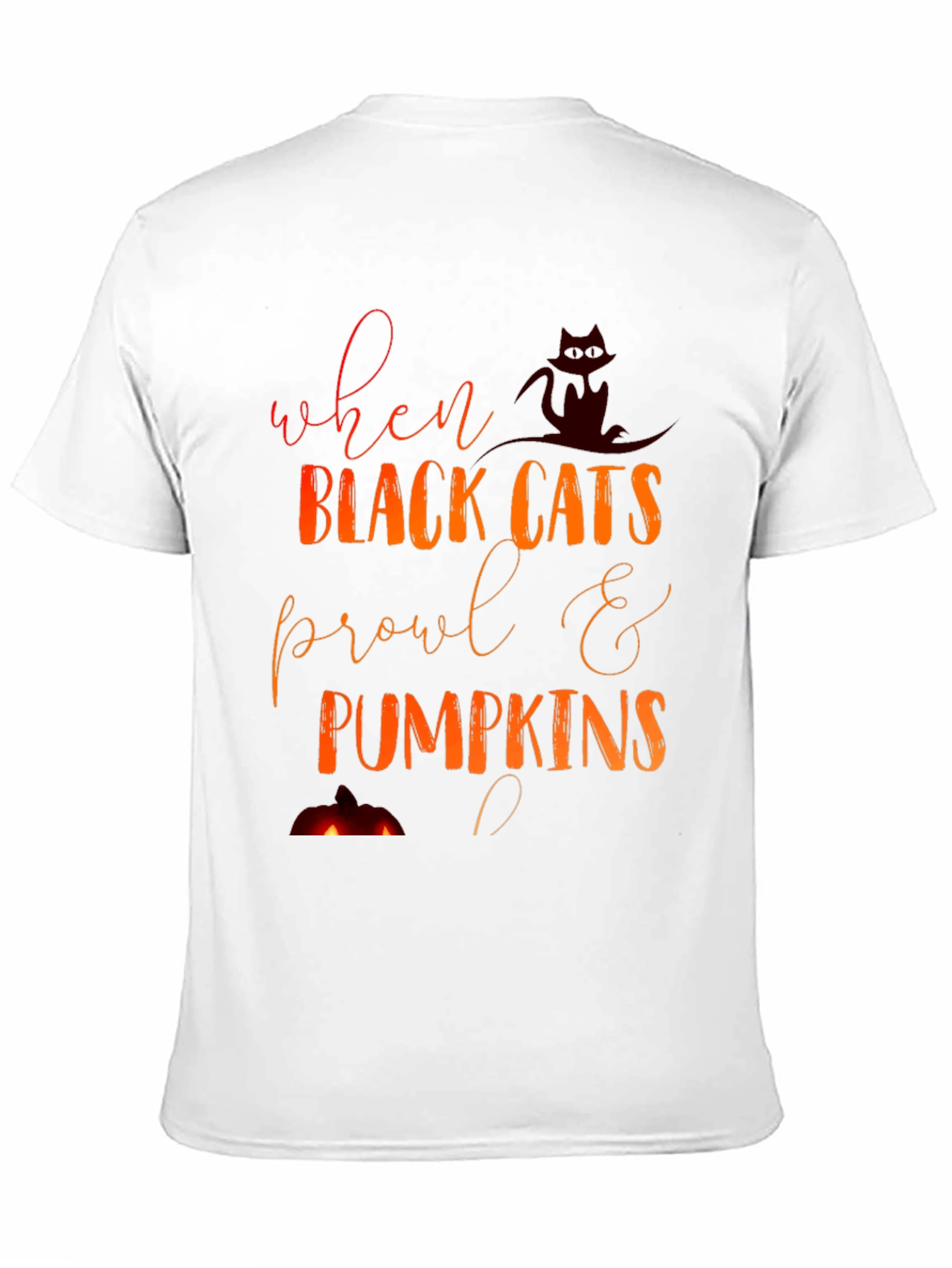 Halloween Black Cats & Pumpkins Graphic Tee