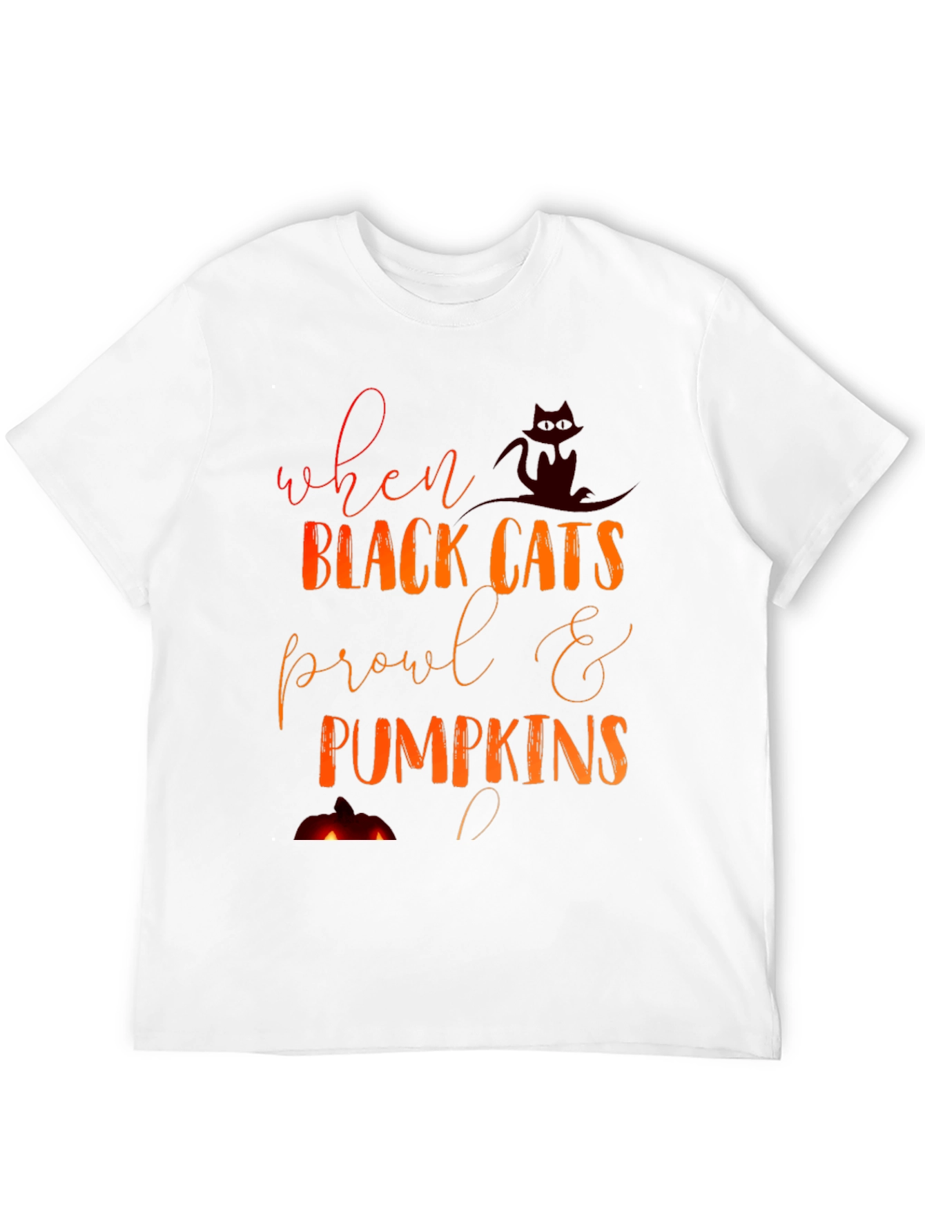 Halloween Black Cats & Pumpkins Graphic Tee