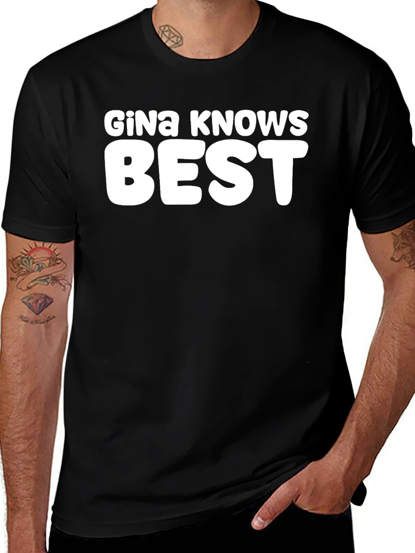 Gina Knows Best Black Graphic Tee