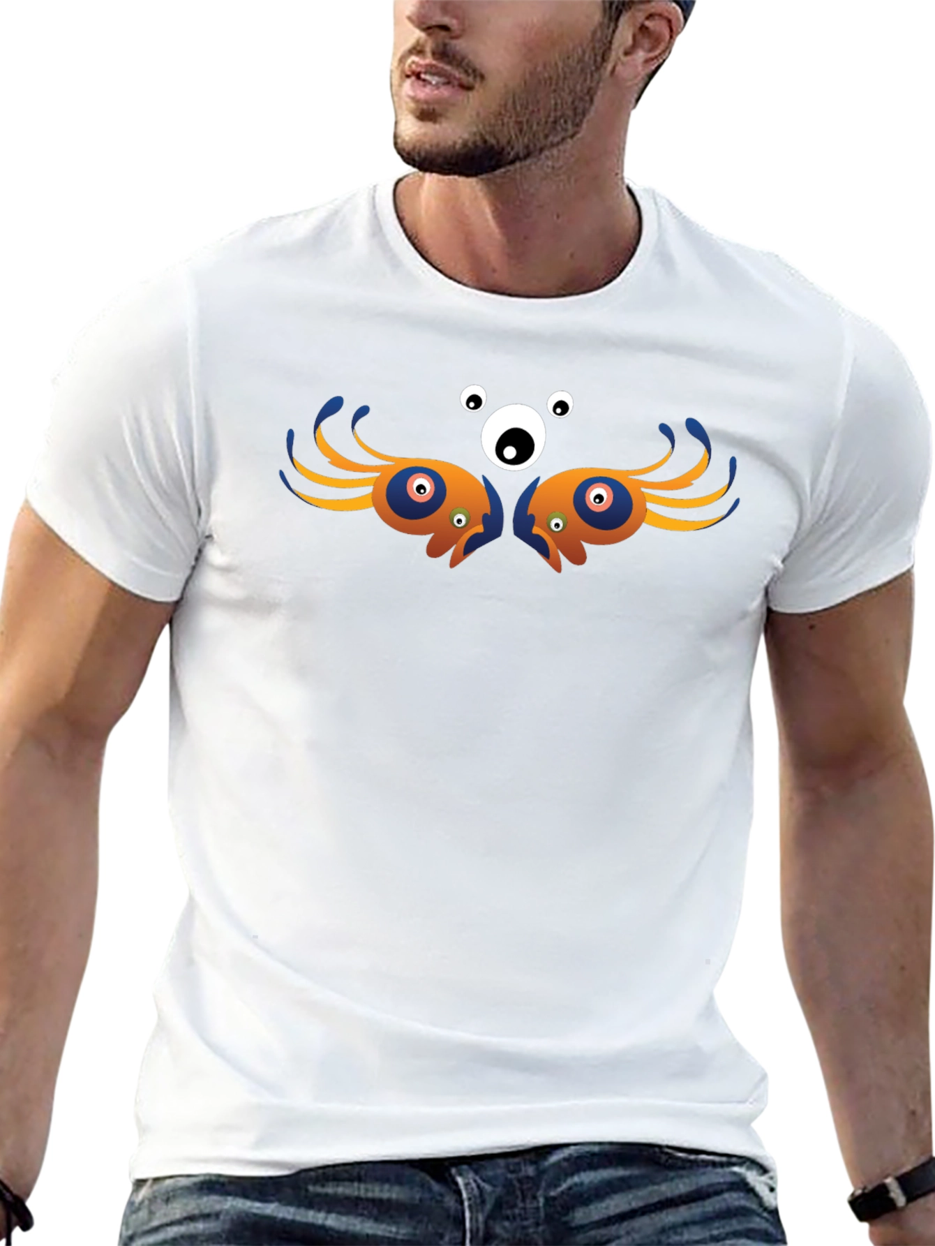 Abstract Eye Graphic Black T-Shirt