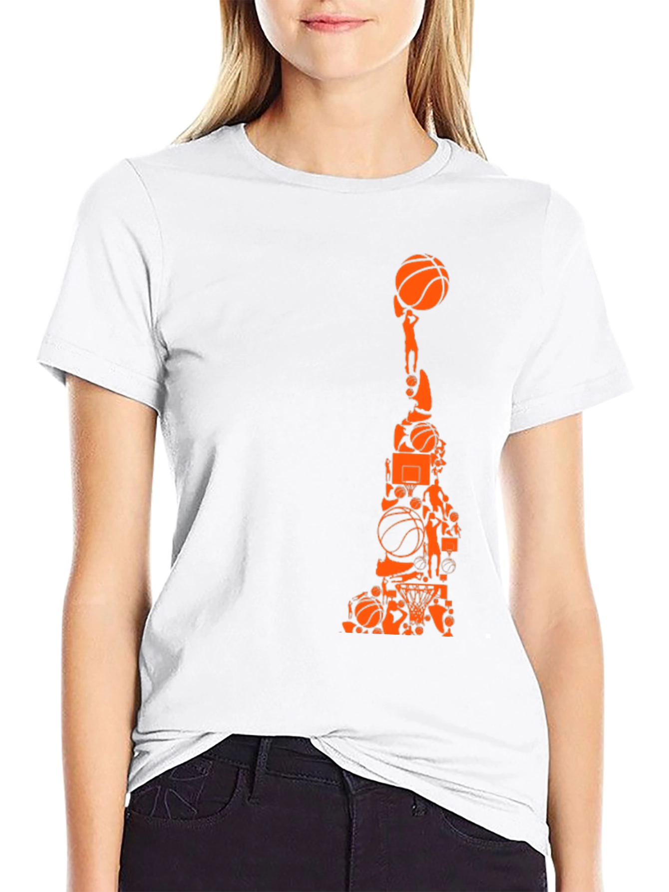 Basketball Collage Graphic Tee - Black