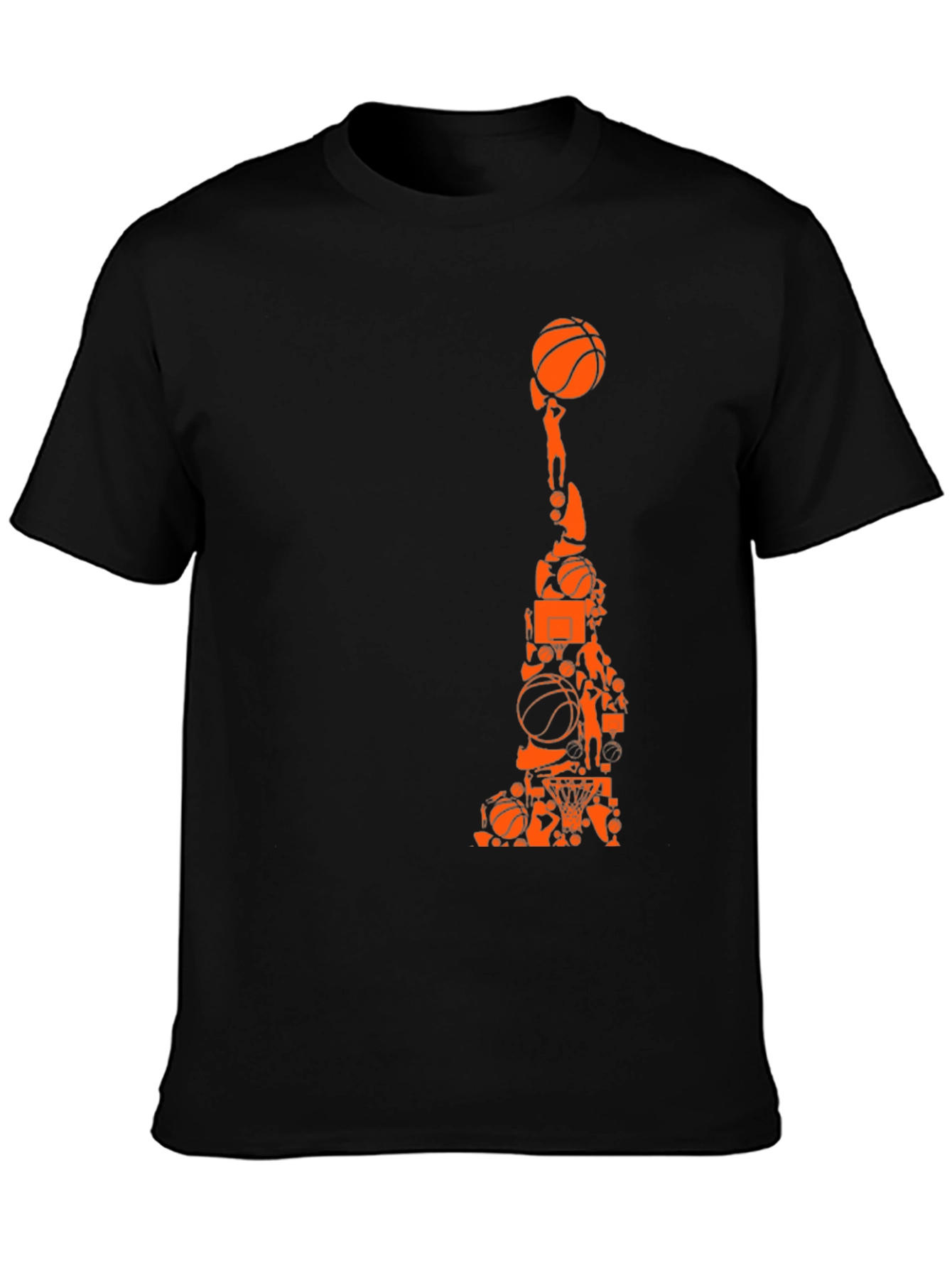 Basketball Collage Graphic Tee - Black