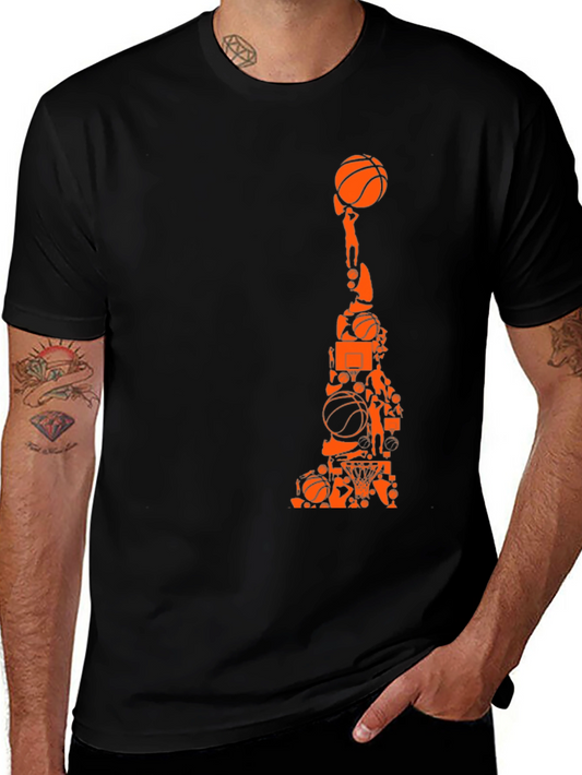 Basketball Collage Graphic Tee - Black