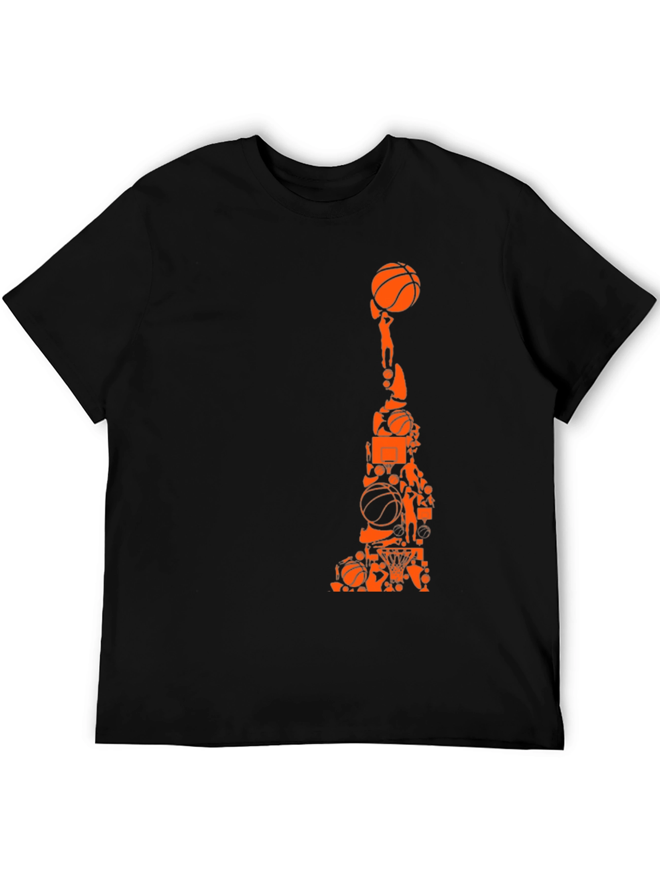 Basketball Collage Graphic Tee - Black