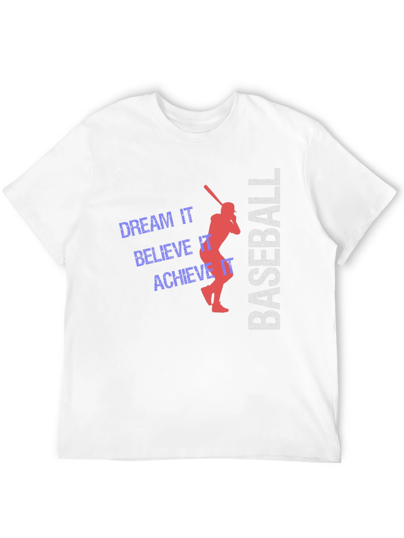 Baseball Dream Believe Achieve Black Graphic Tee