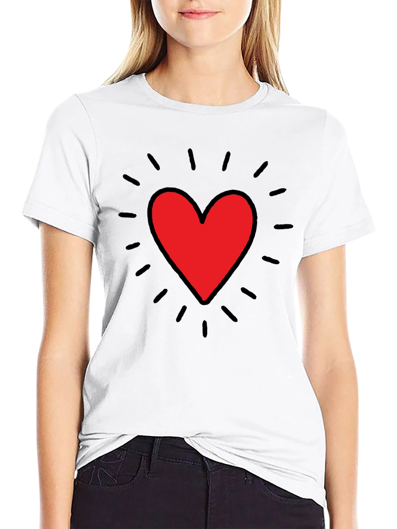 Heart Graphic Black Tee