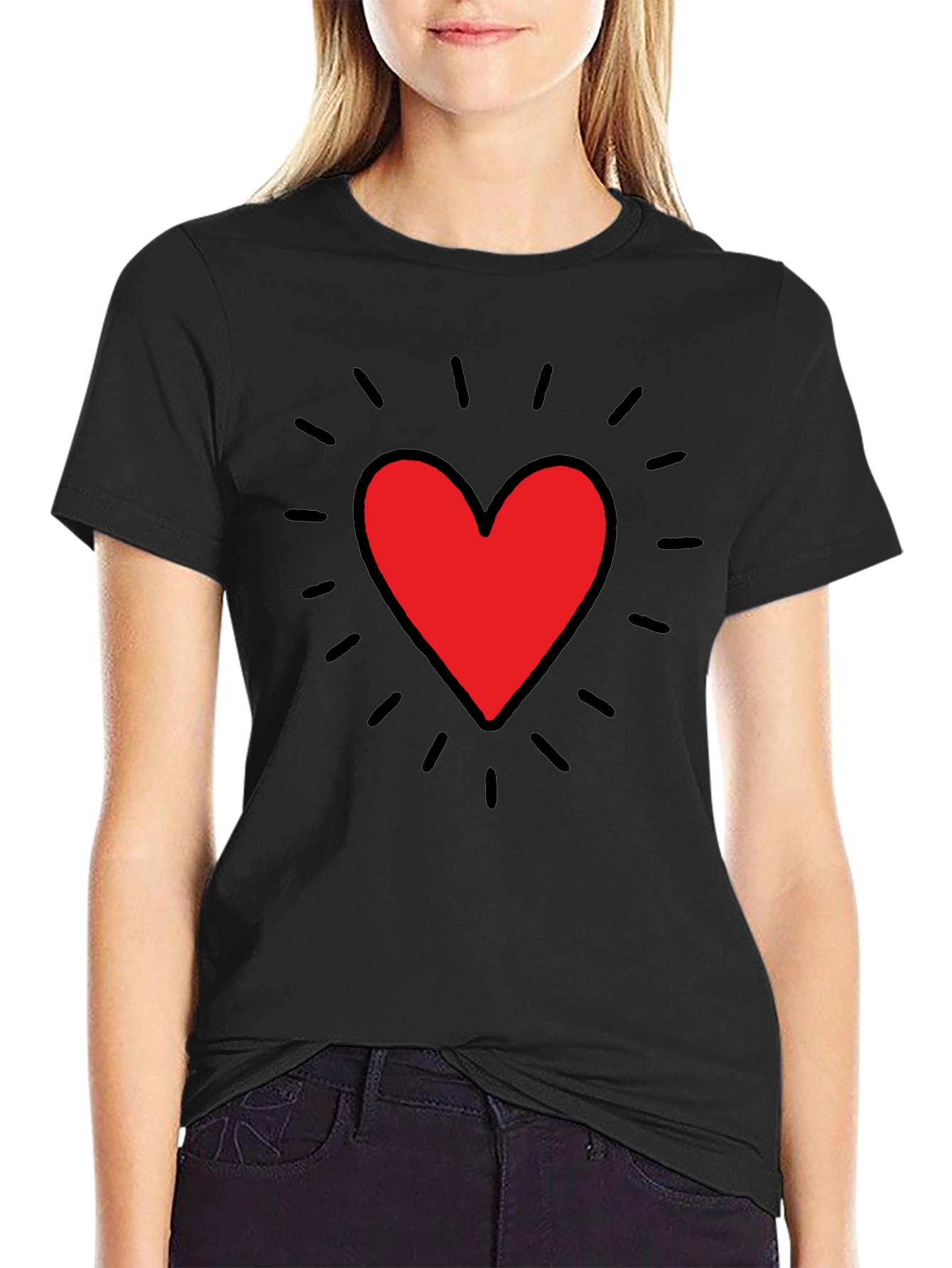 Heart Graphic Black Tee