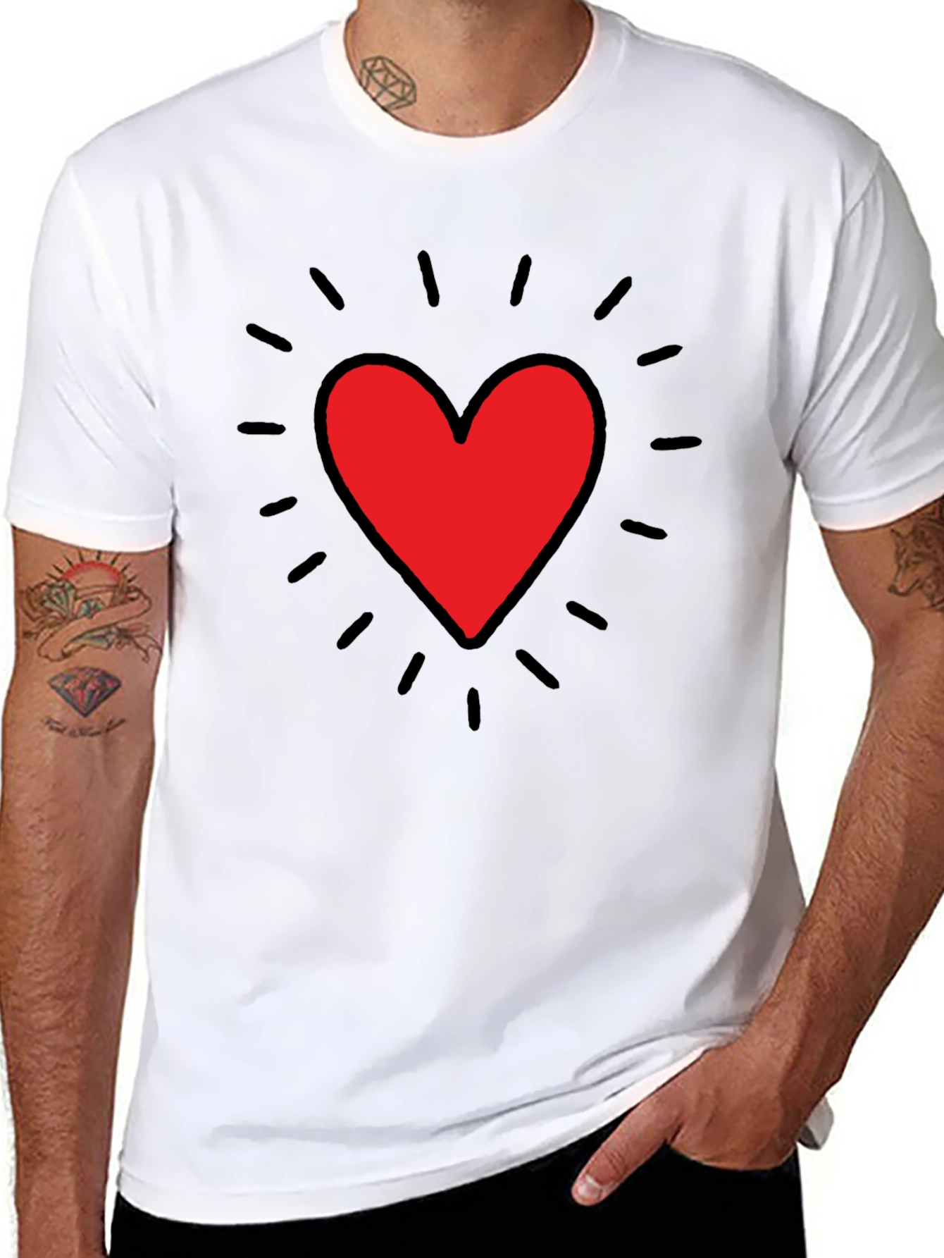 Heart Graphic Black Tee