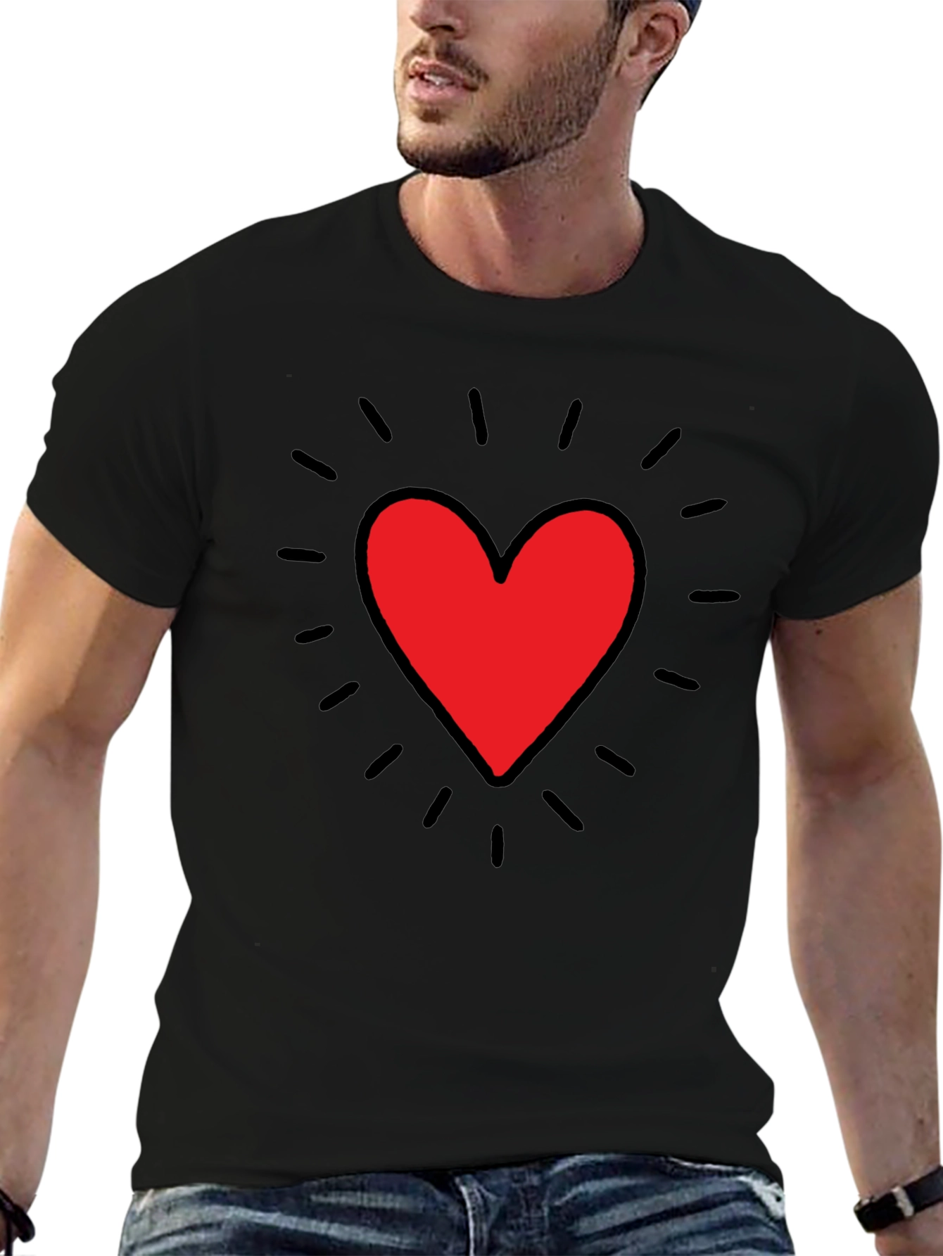 Heart Graphic Black Tee