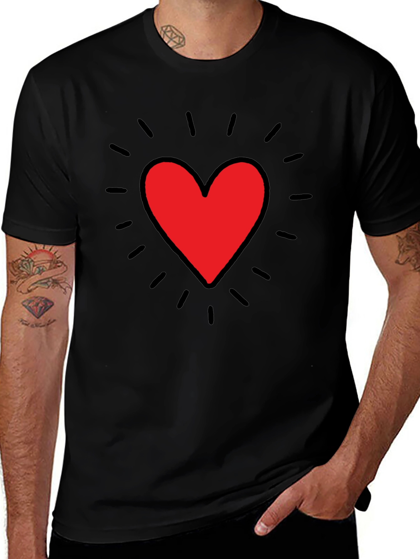 Heart Graphic Black Tee