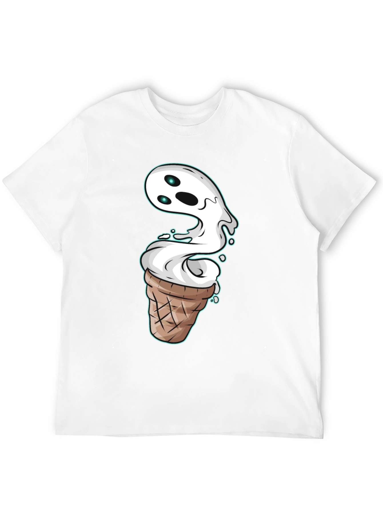 Ghost Ice Cream Cone Graphic T-Shirt