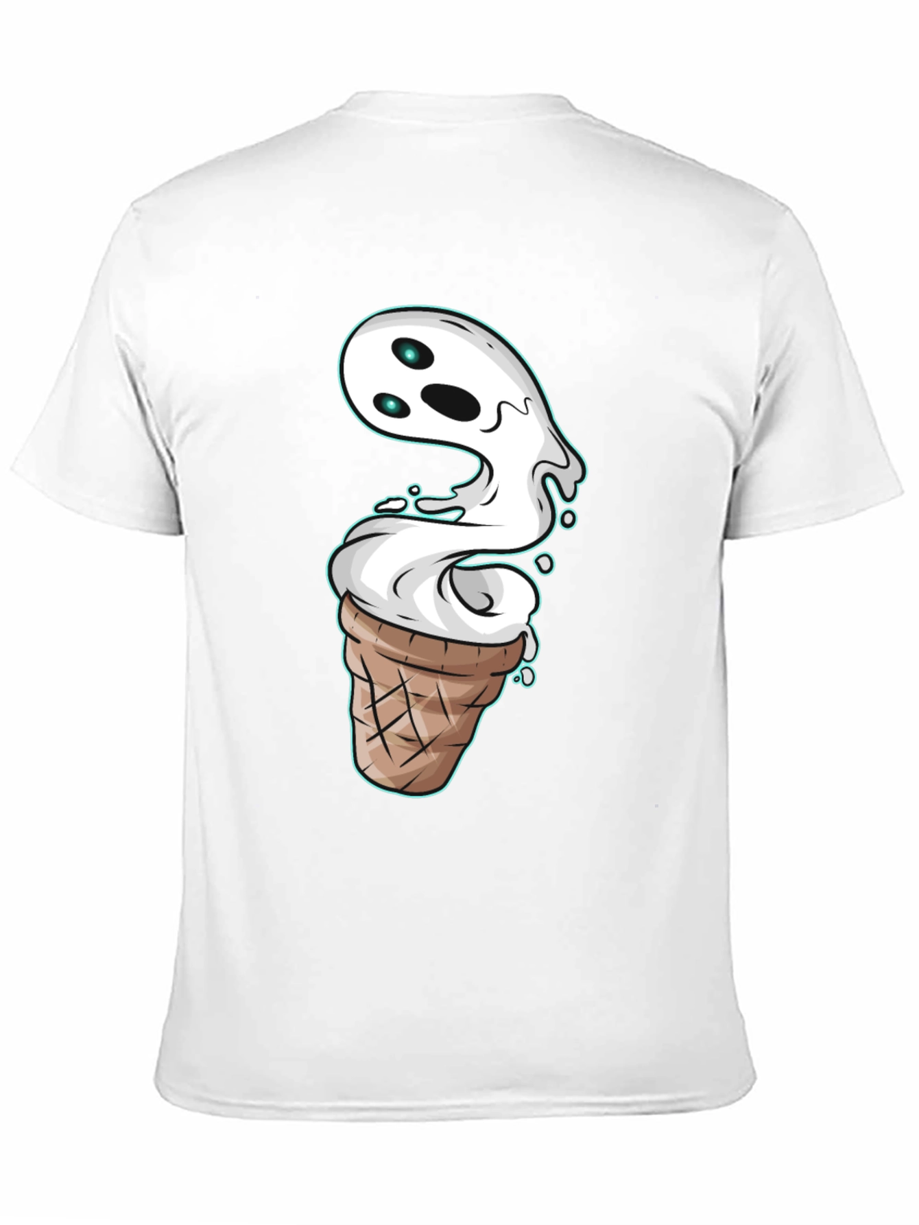 Ghost Ice Cream Cone Graphic T-Shirt