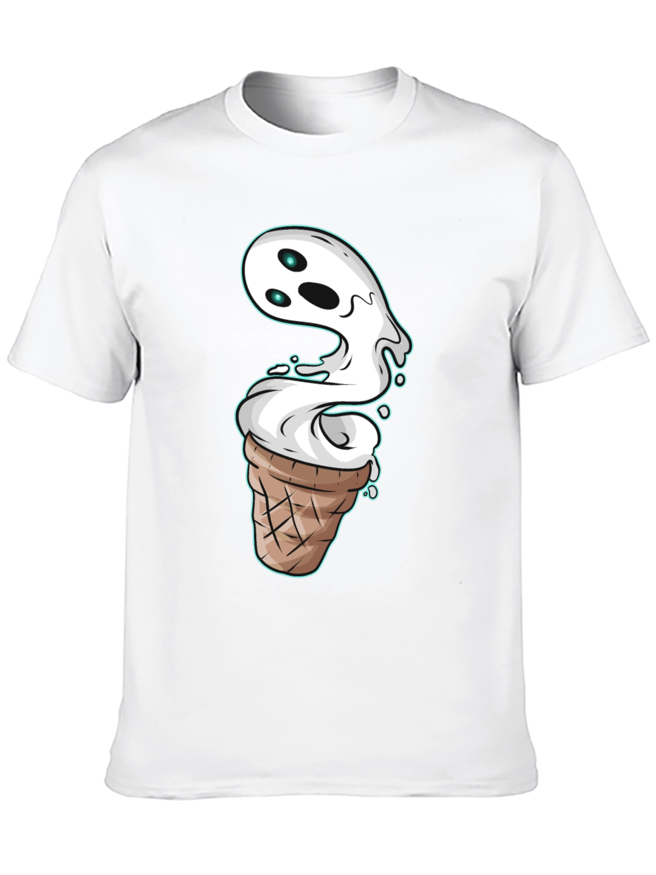 Ghost Ice Cream Cone Graphic T-Shirt