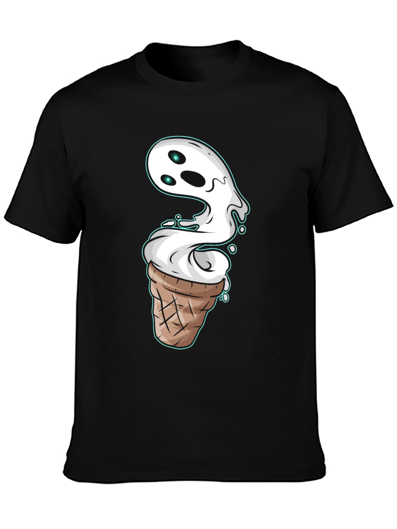Ghost Ice Cream Cone Graphic T-Shirt