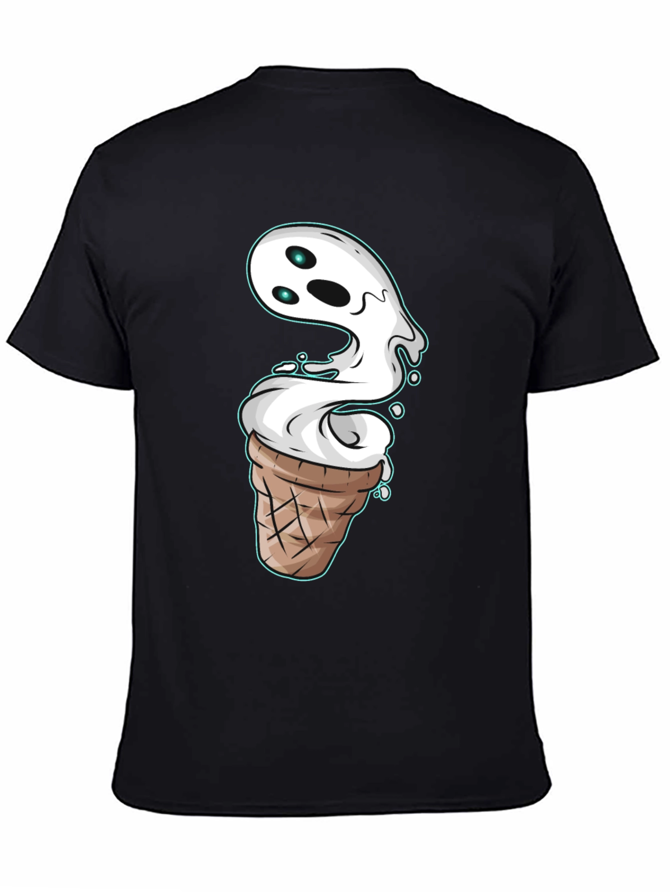 Ghost Ice Cream Cone Graphic T-Shirt