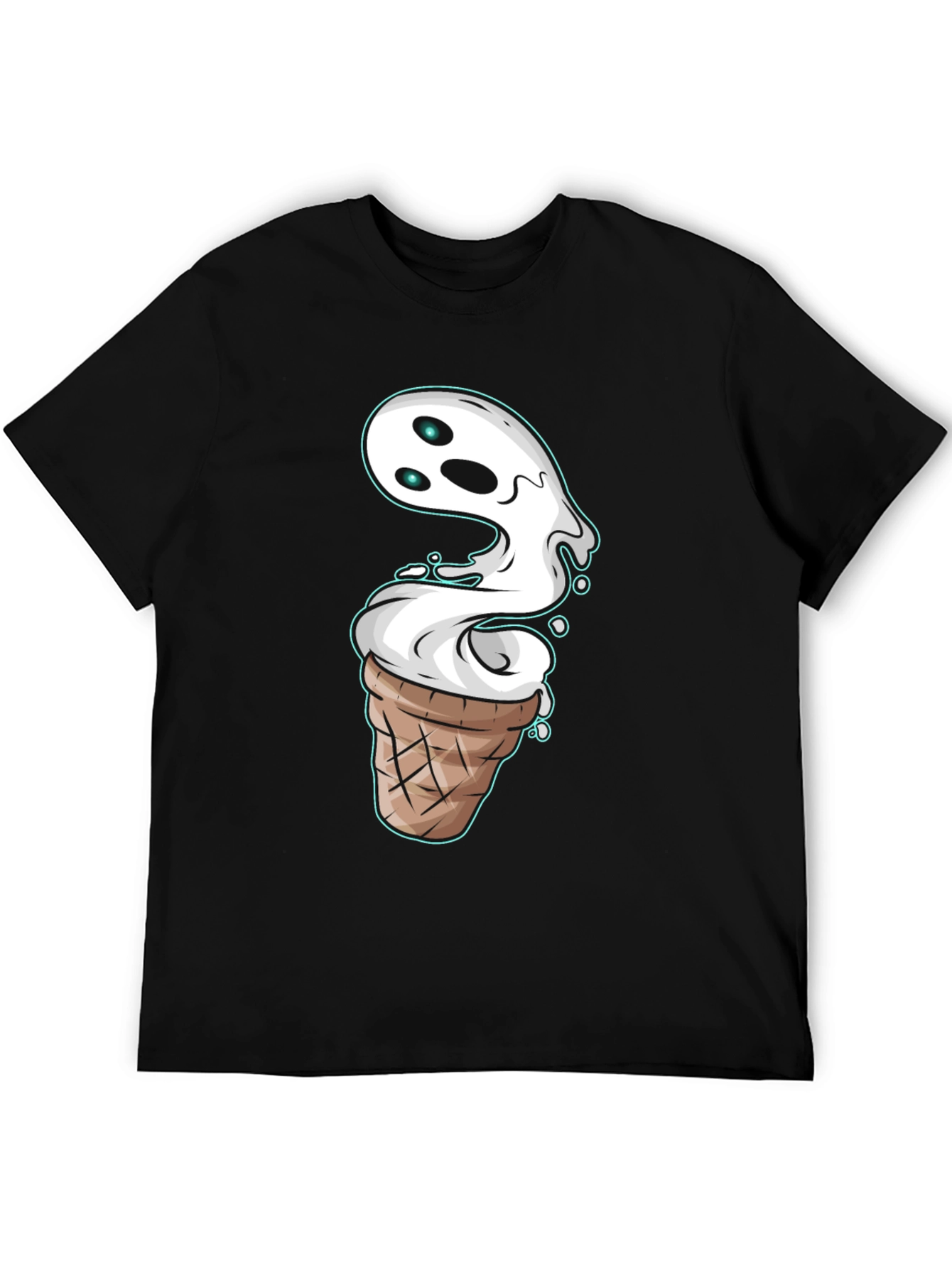 Ghost Ice Cream Cone Graphic T-Shirt