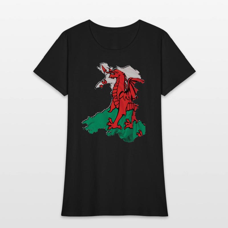 Wales Flag in Wales Map