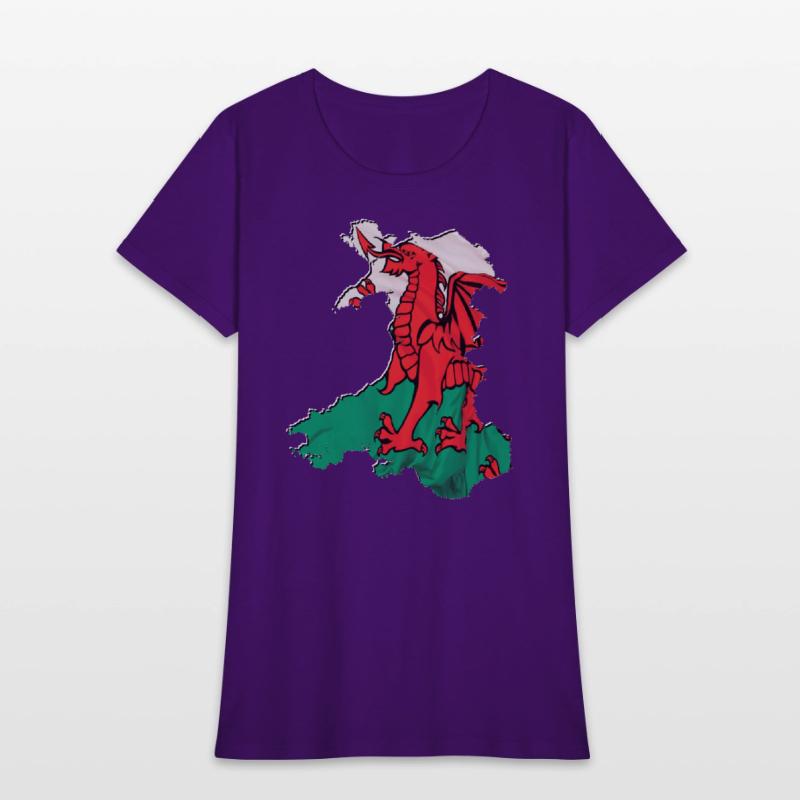 Wales Flag in Wales Map