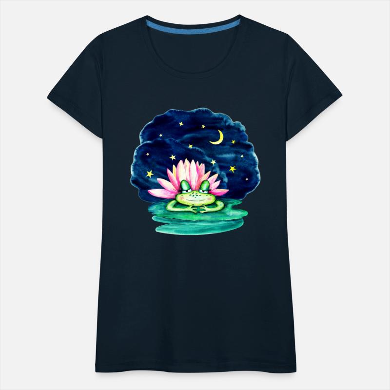 Watercolor Cute Sleep Frog and Night Sky