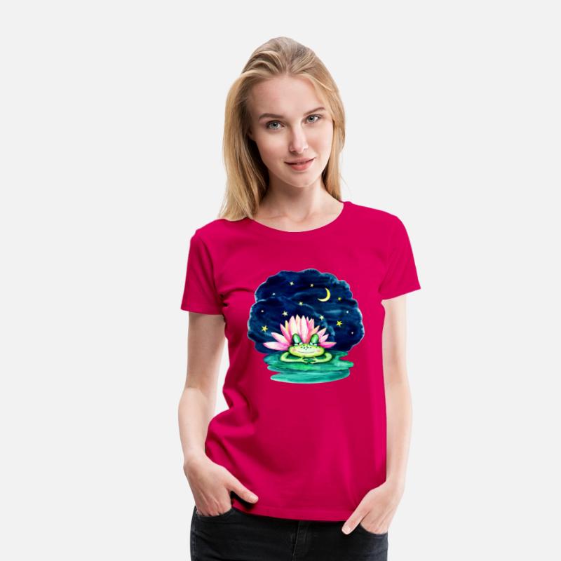 Watercolor Cute Sleep Frog and Night Sky