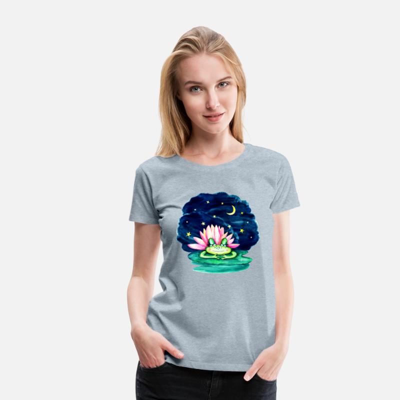 Watercolor Cute Sleep Frog and Night Sky