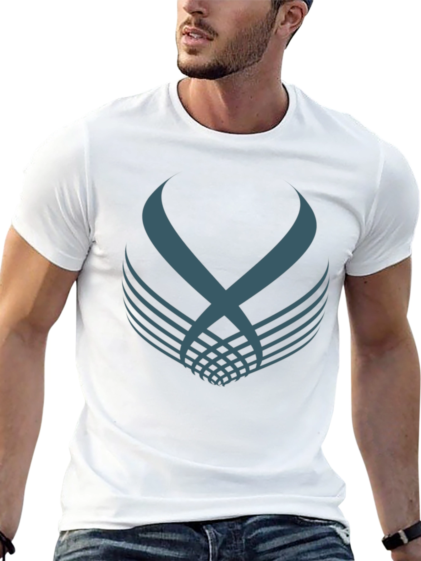 Abstract Graphic Print Crew Neck T-Shirt