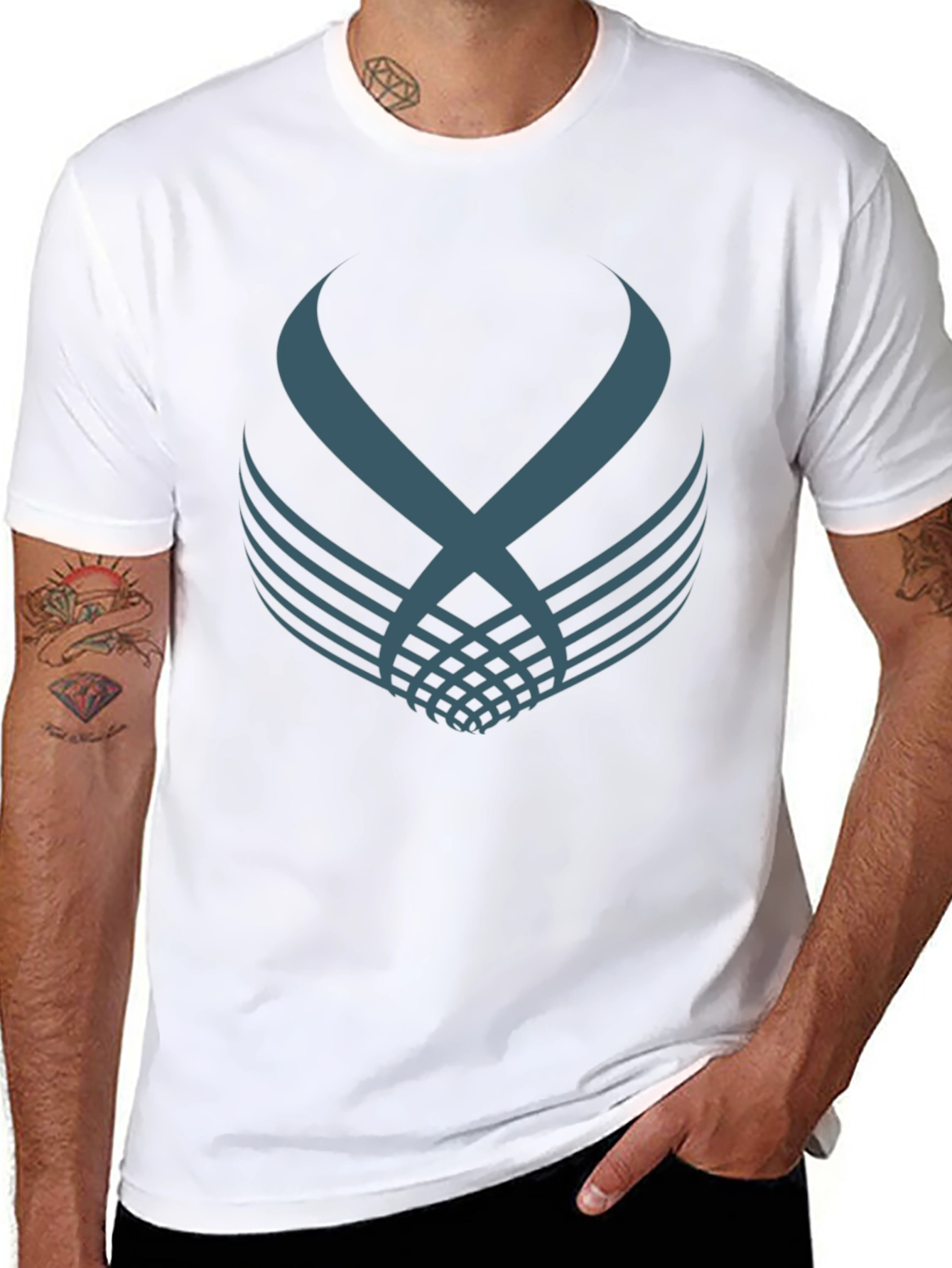 Abstract Graphic Print Crew Neck T-Shirt
