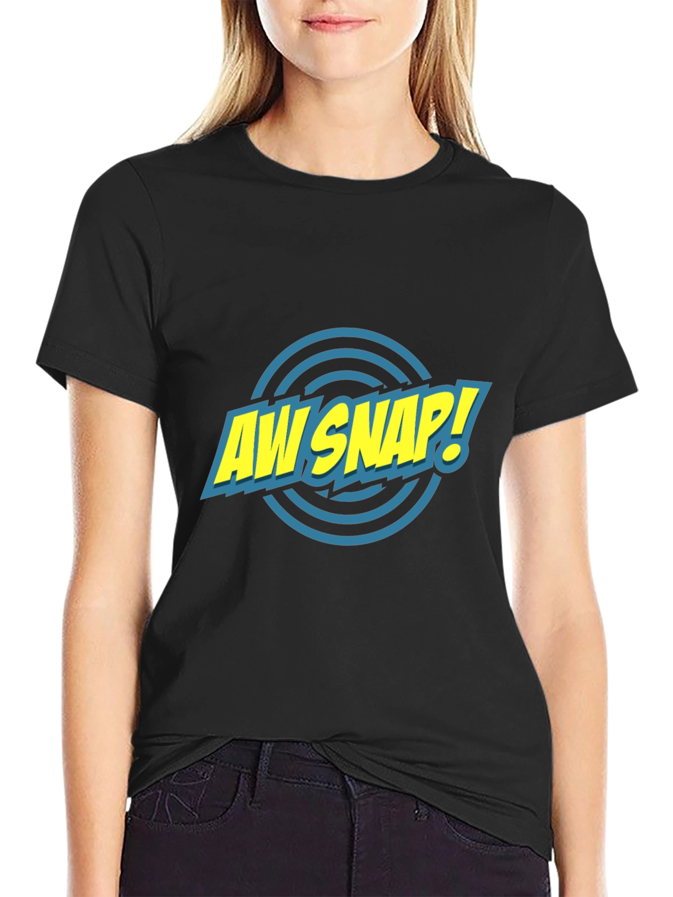 Aw Snap! Graphic Tee - Comic Style Black T-Shirt