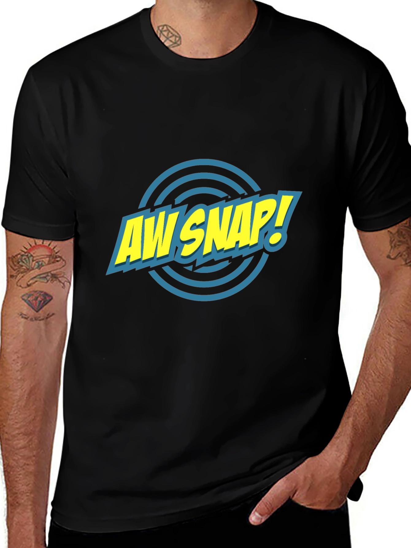 Aw Snap! Graphic Tee - Comic Style Black T-Shirt