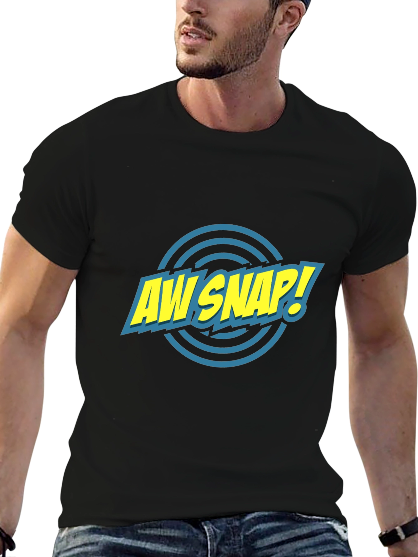 Aw Snap! Graphic Tee - Comic Style Black T-Shirt