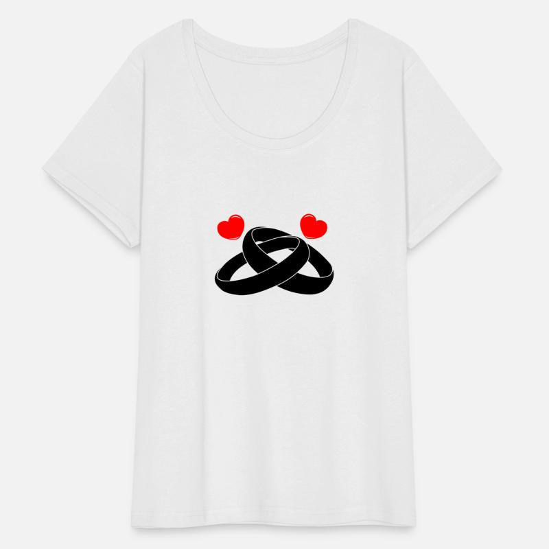 Wedding rings with hearts