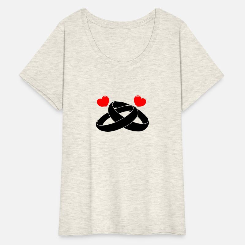 Wedding rings with hearts