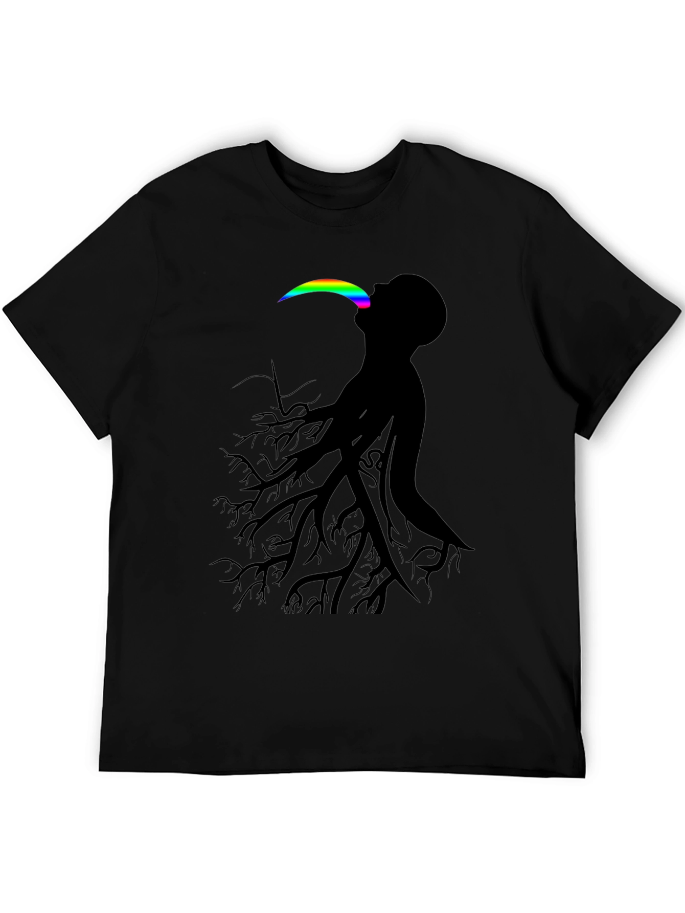 Abstract Tree Man Graphic Tee - Black