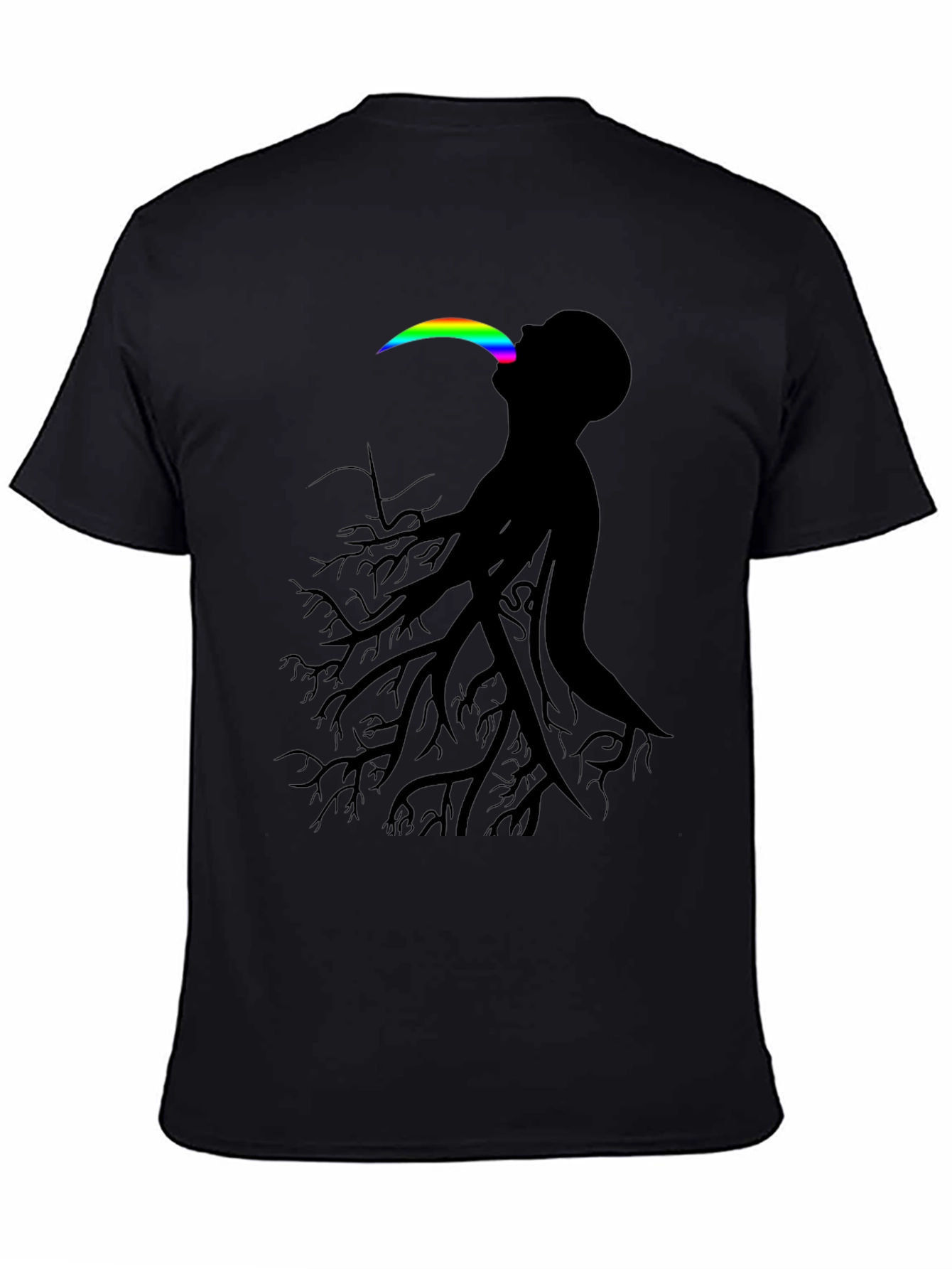 Abstract Tree Man Graphic Tee - Black