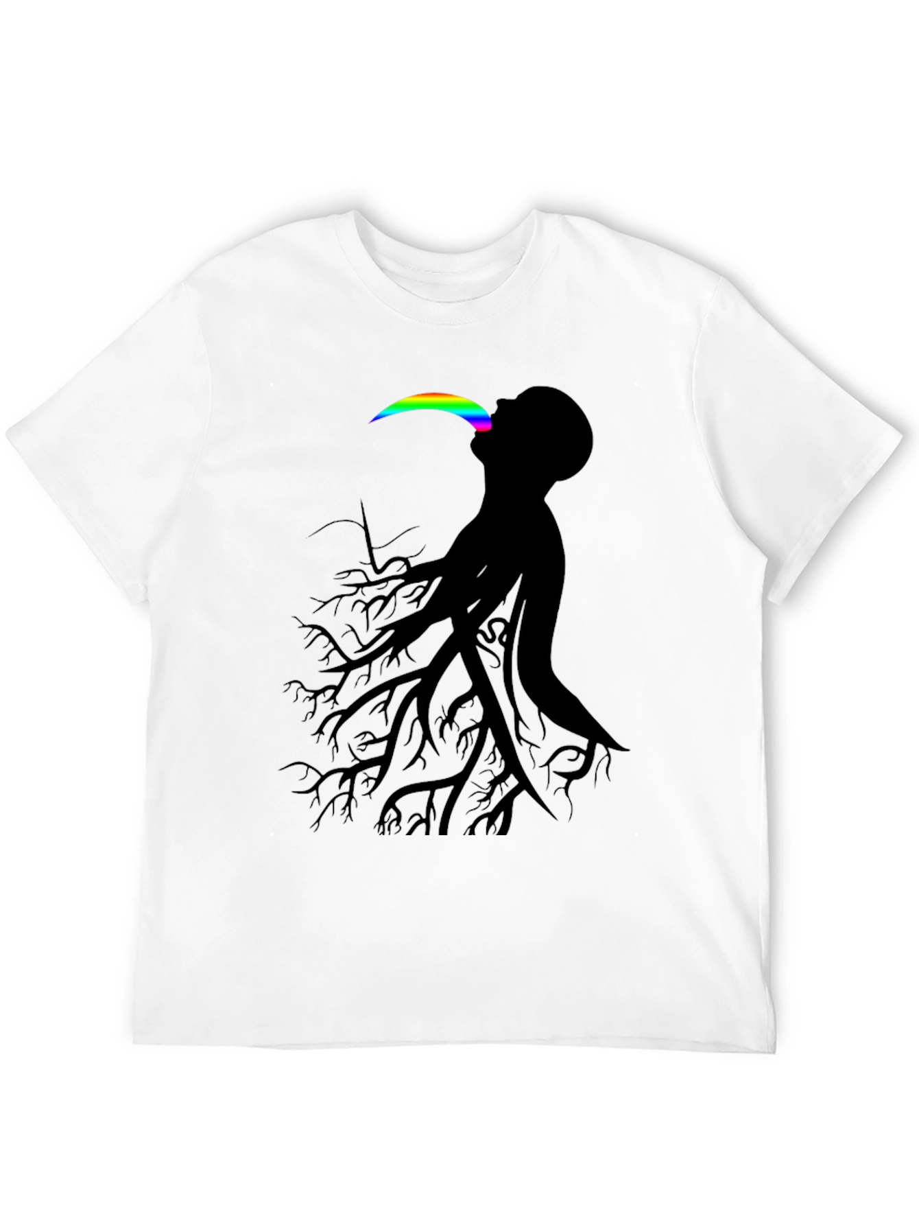 Abstract Tree Man Graphic Tee - Black
