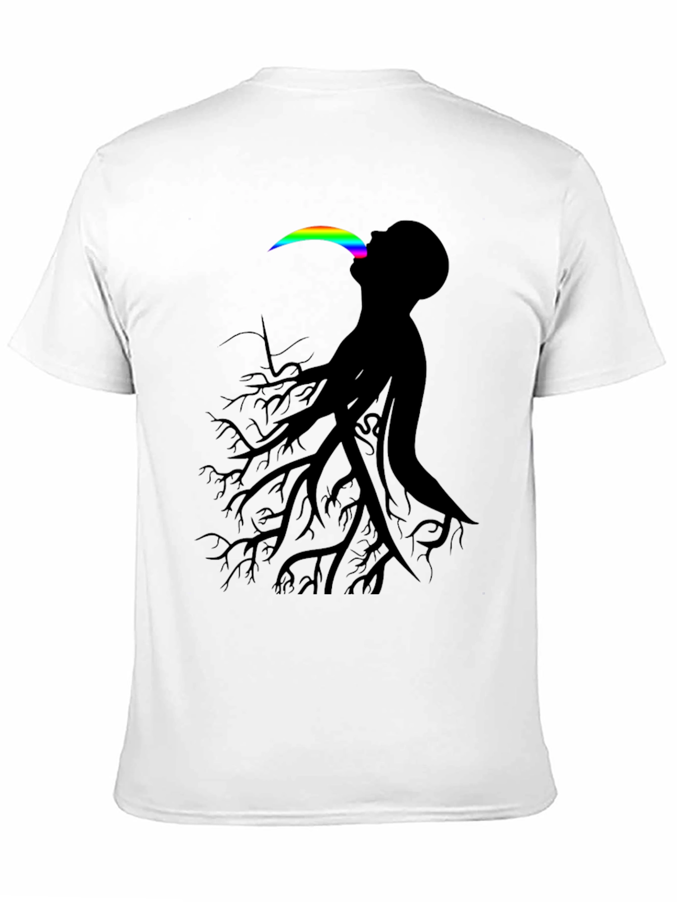 Abstract Tree Man Graphic Tee - Black