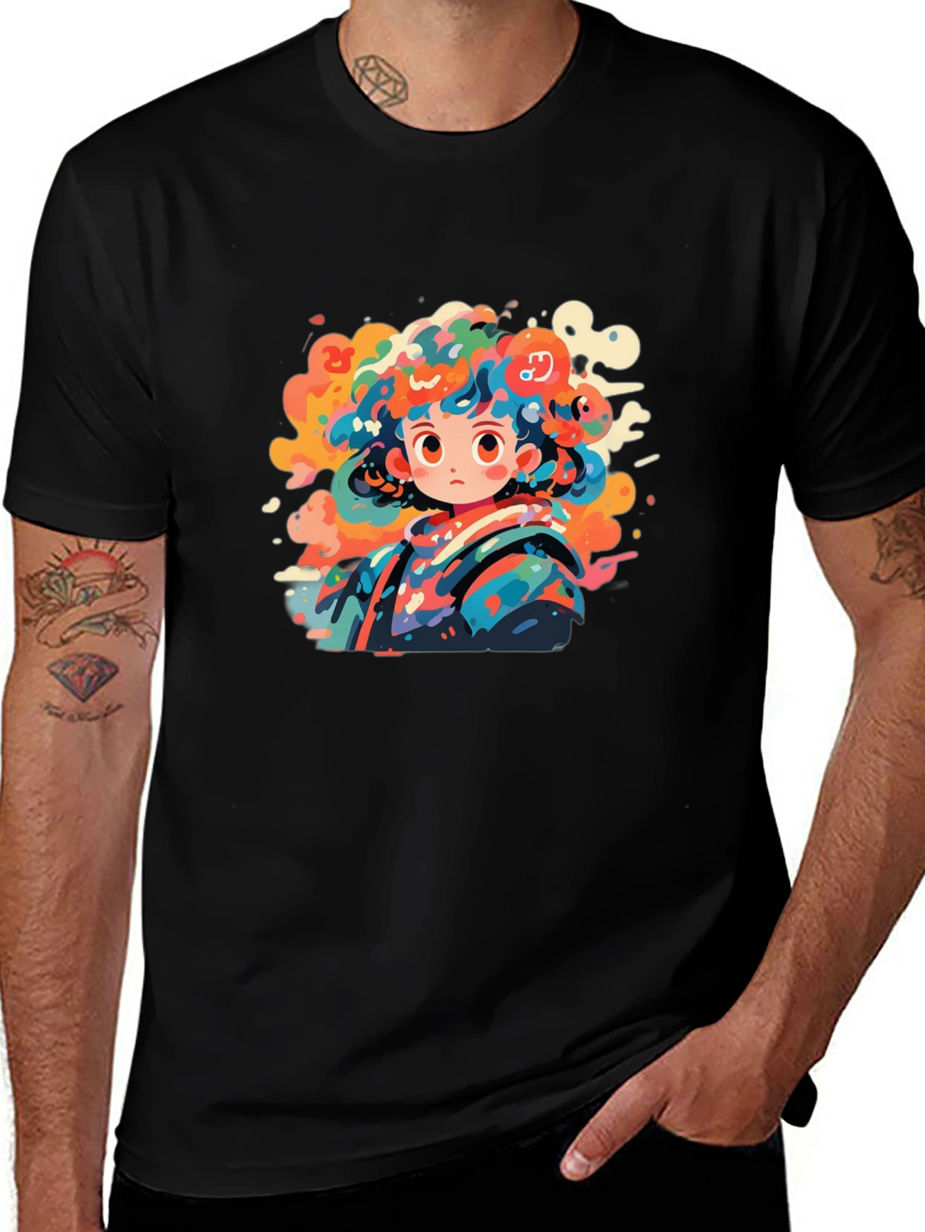 Anime Girl Graphic Tee - Unique Artistic Design