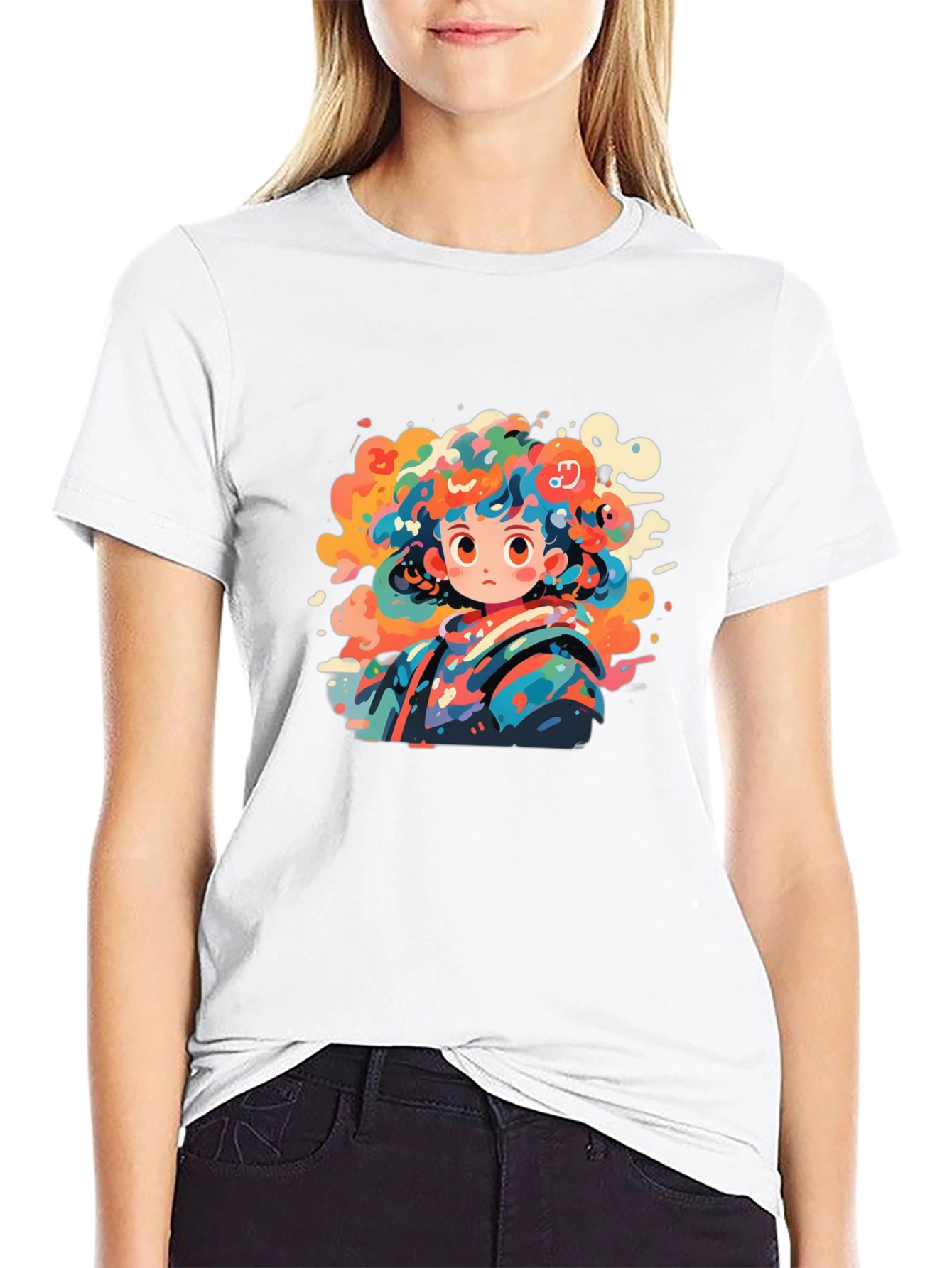 Anime Girl Graphic Tee - Unique Artistic Design