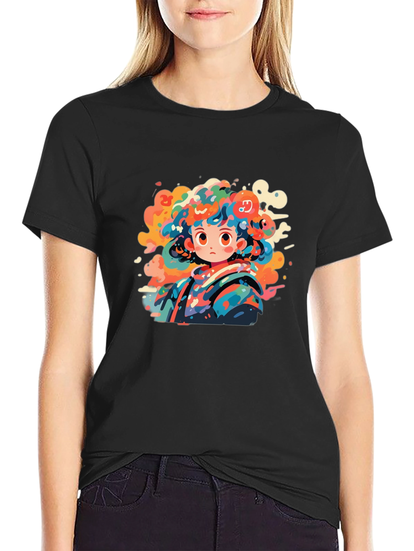 Anime Girl Graphic Tee - Unique Artistic Design