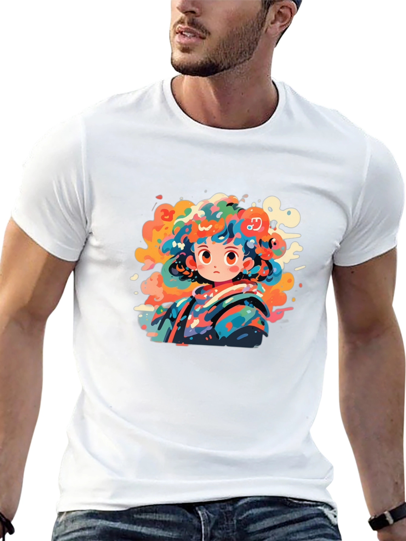 Anime Girl Graphic Tee - Unique Artistic Design