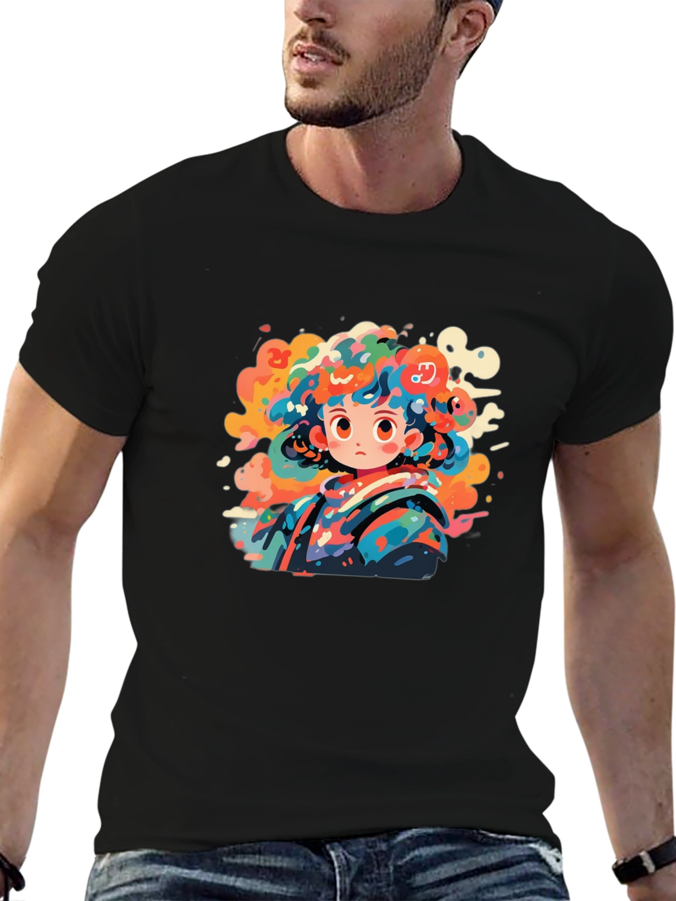 Anime Girl Graphic Tee - Unique Artistic Design
