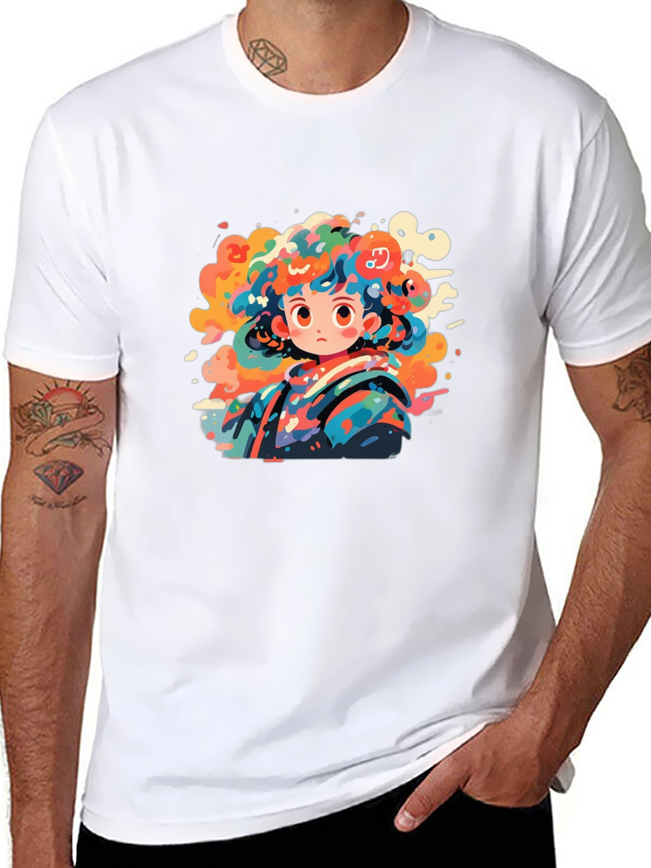 Anime Girl Graphic Tee - Unique Artistic Design