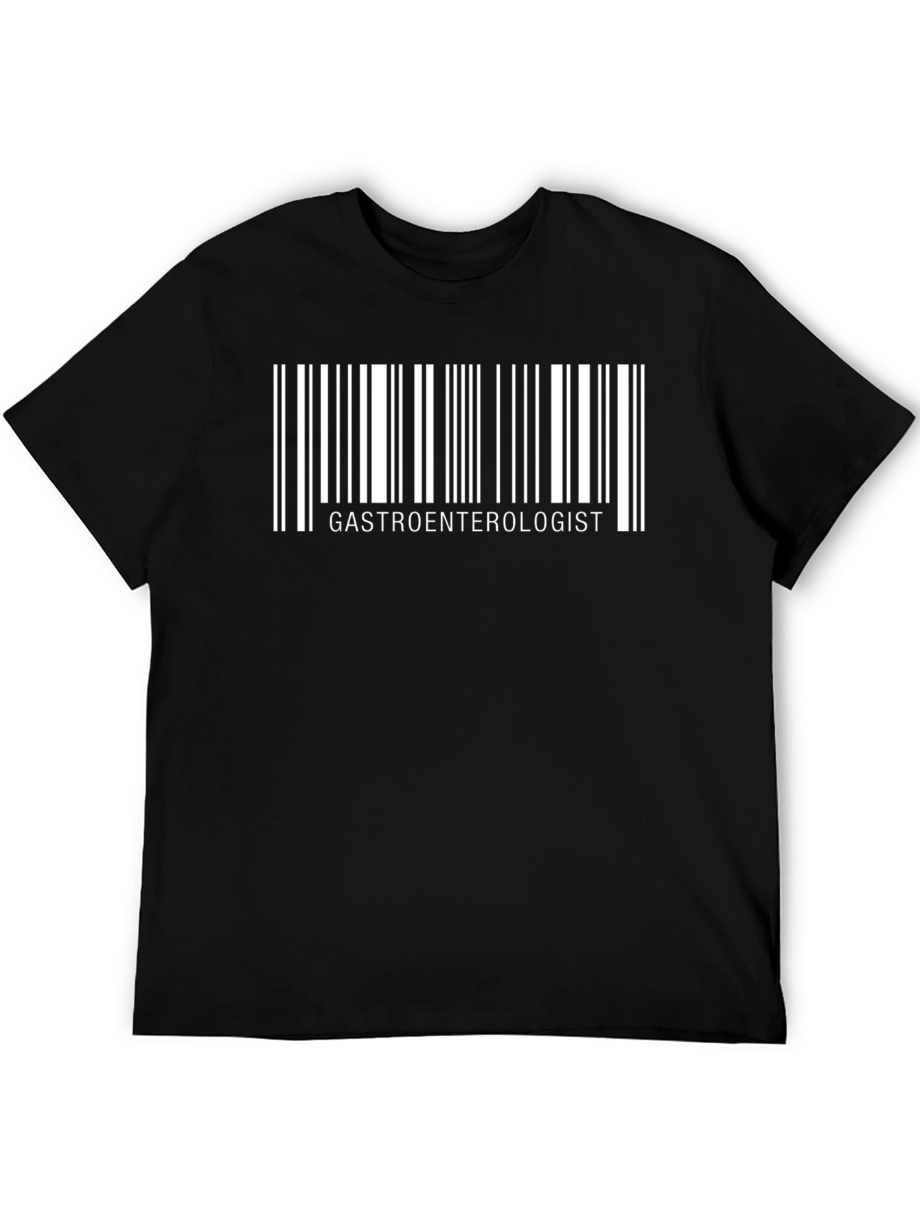 Gastroenterologist Barcode T-Shirt - Black Cotton Tee