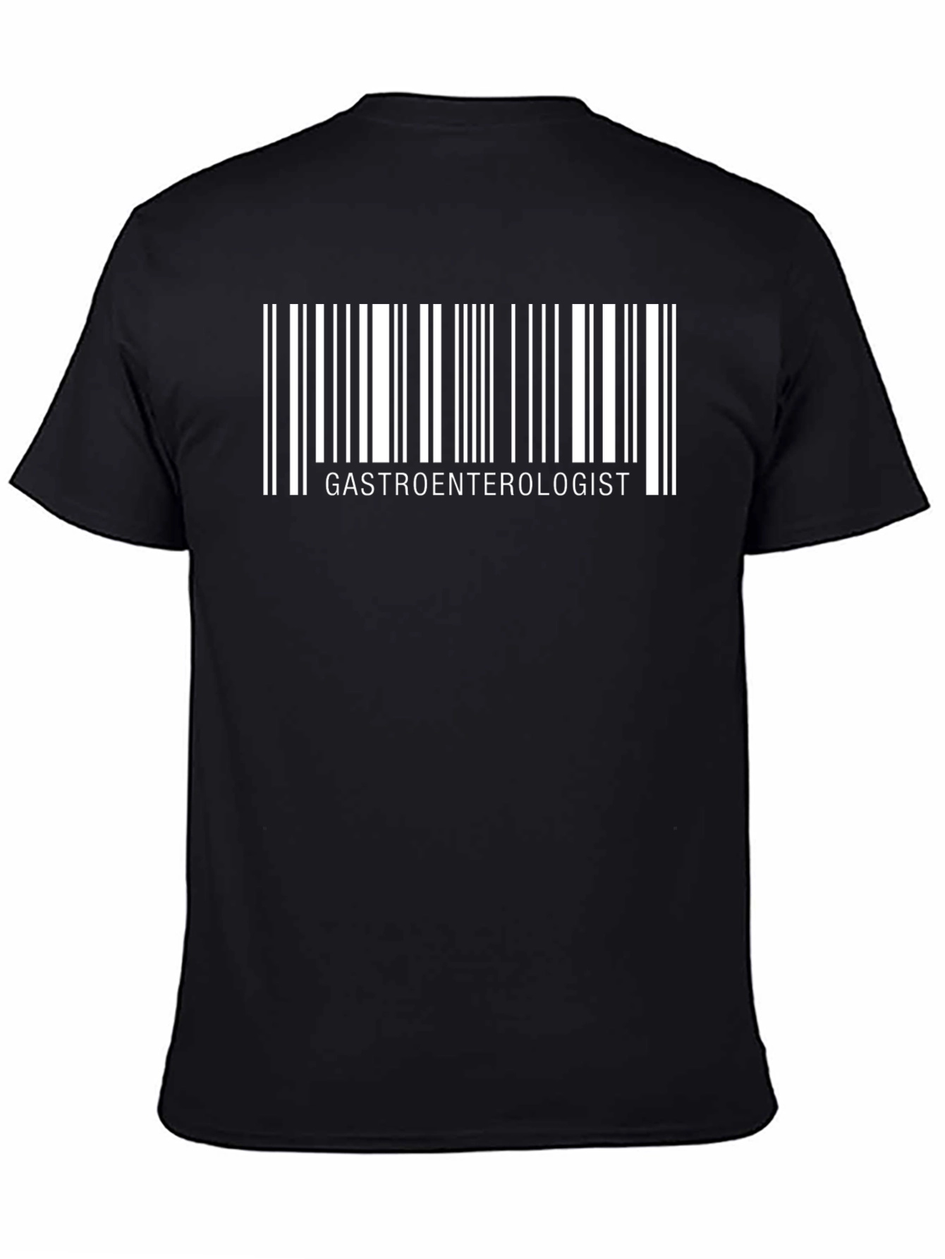 Gastroenterologist Barcode T-Shirt - Black Cotton Tee