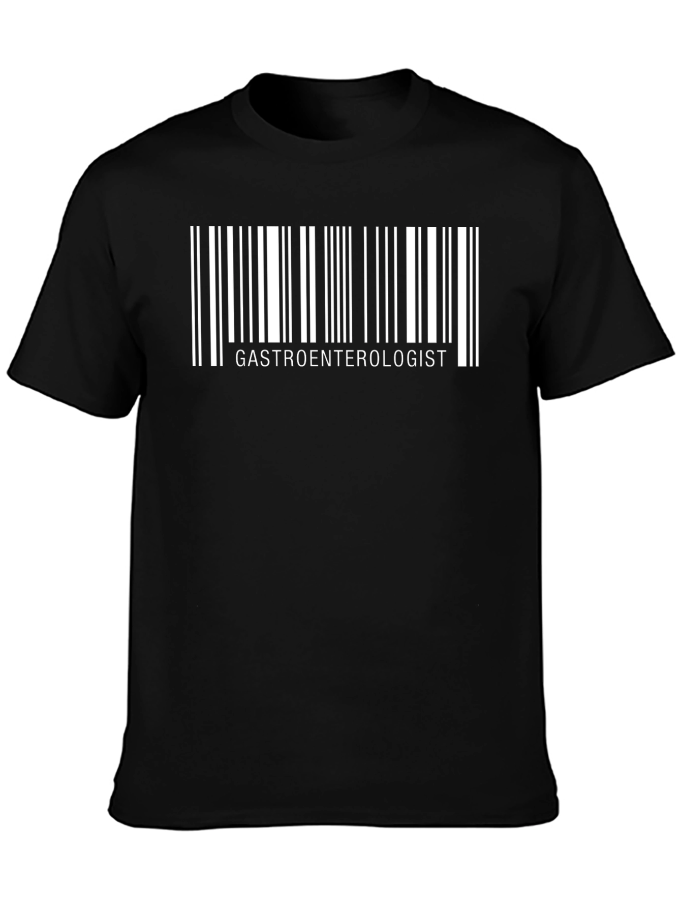Gastroenterologist Barcode T-Shirt - Black Cotton Tee